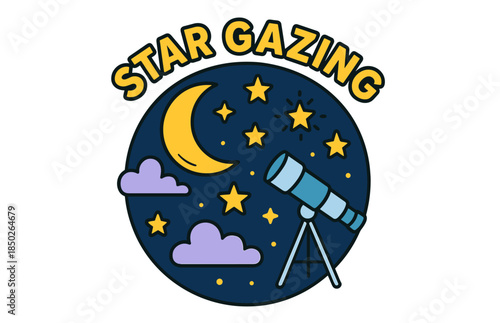 Night sky exploration: moon, stars, and telescope for stargazing enthusiasts