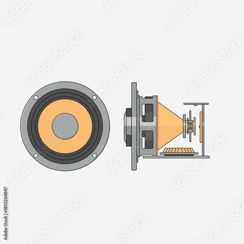 Speaker Driver Cutaway Showing Internal Audio Components