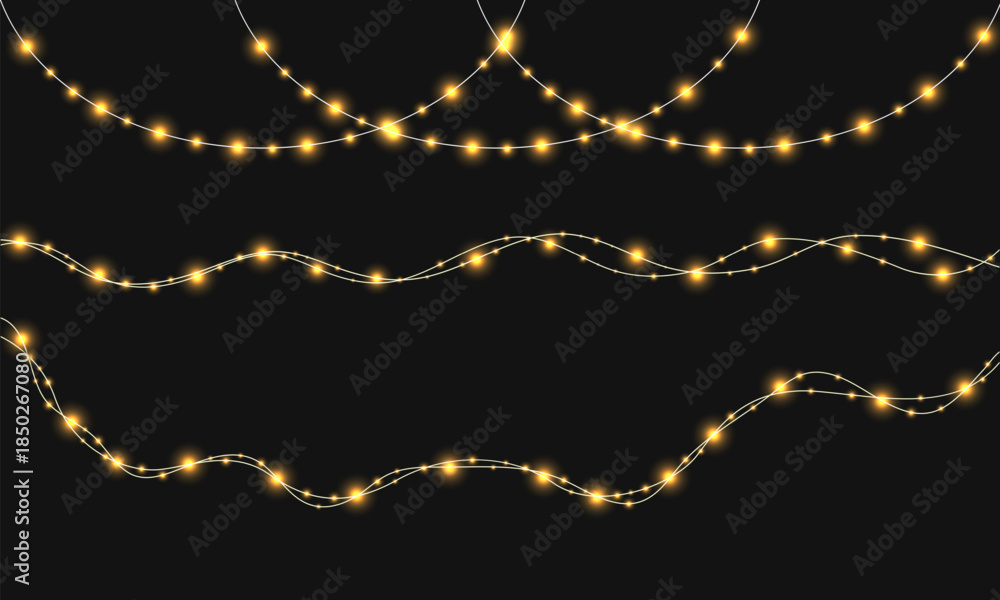 Naklejka premium olorful Christmas lights bulbs garlands. Lights bulbs for Christmas decoration