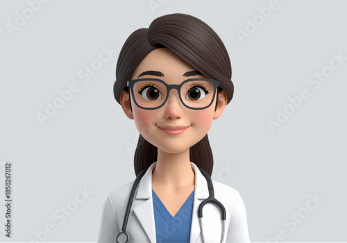 3D Animated Female Doctor Portrait 