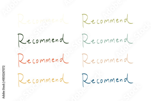 Handwritten “Recommend” Text Set