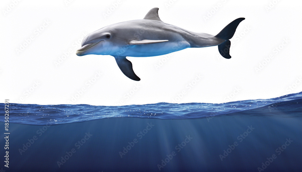 Obraz premium Playful Dolphin Leaping Above Ocean Surface