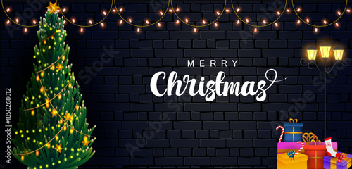 wintertime for Merry Christmas and Happy New Year seasonal greetings holiday background