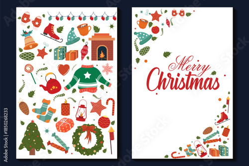 wintertime for Merry Christmas and Happy New Year seasonal greetings holiday background