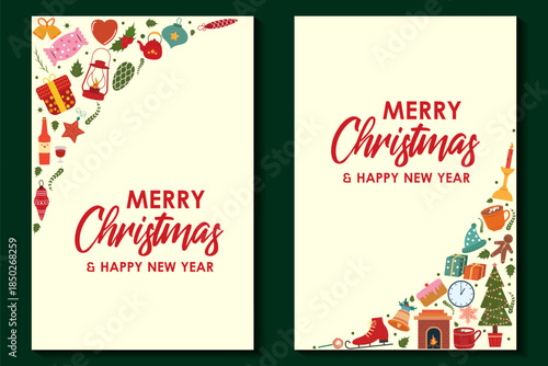 wintertime for Merry Christmas and Happy New Year seasonal greetings holiday background