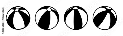 Four oval shapes with alternating black and white stripes in a symmetrical arrangement design