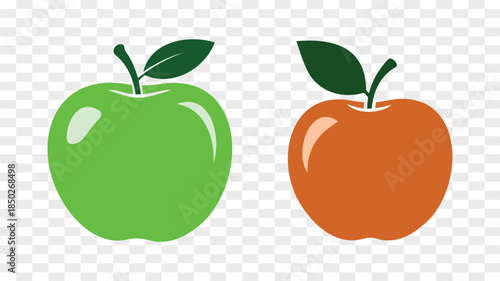Green and Red Apples Illustration
