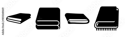 Four black and white stylized images of different hair clippers in a row on white background