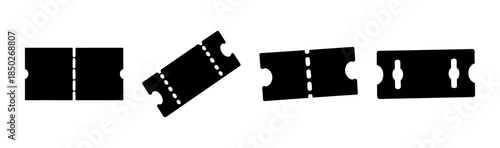 Four black road segments with dashed white lines arranged on a white background scene view
