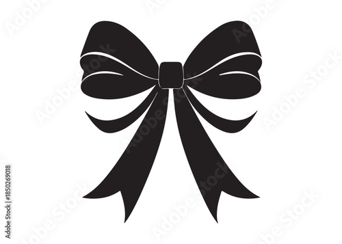 ribbon bow logo silhouette vector, tied bow logo icon silhouette, bow silhouette vector logo holiday icon gift, bows knot silhouette vector logo on white background