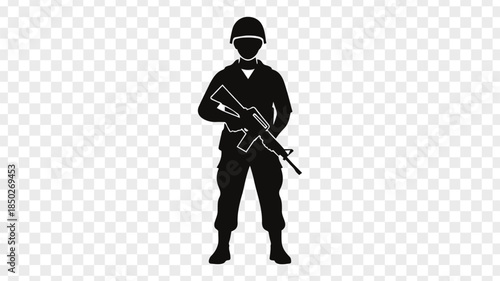 Soldier Silhouette with Rifle
