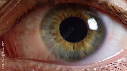 Human eye closeup with dynamic pupil dilation and constriction in quick succession