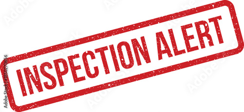 Grunge effect rubber stamp vector displaying Inspection Alert for urgent notification of quality checks