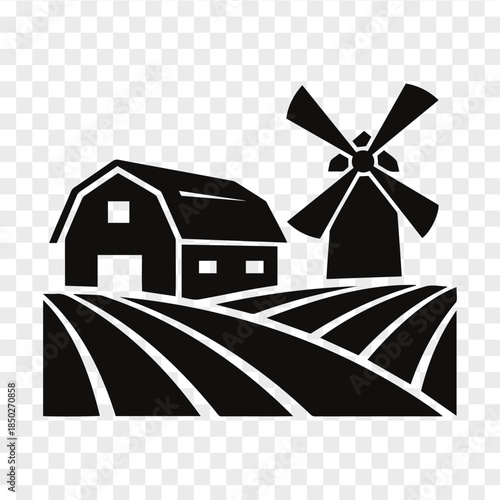 Farm Barn Windmill Landscape
