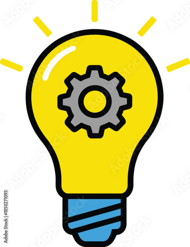 Creative Brain Lightbulb Beams Radiantly Representing Idea Generation and Ingenious Concept