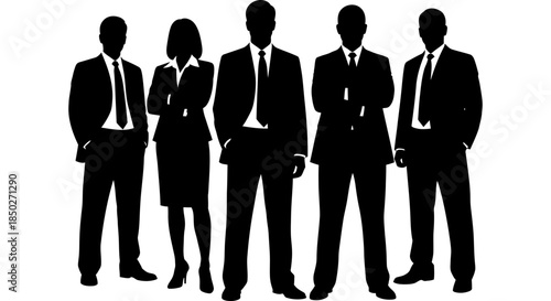Silhouettes of Business People Representing a Professional Corporate Team