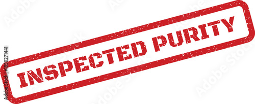 Grunge texture official seal with inspected purity text, signifying rigorous quality check for material and substance integrity