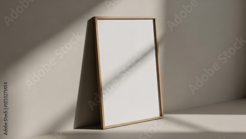 Floating Picture Frame Mockup on White Background with Subtle Shadows