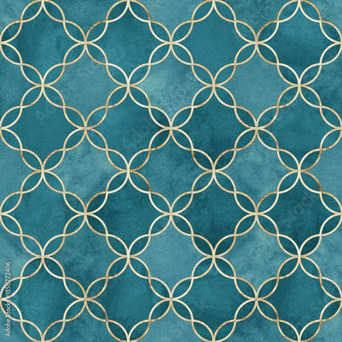 Watercolor gothic style clover leaf seamless pattern