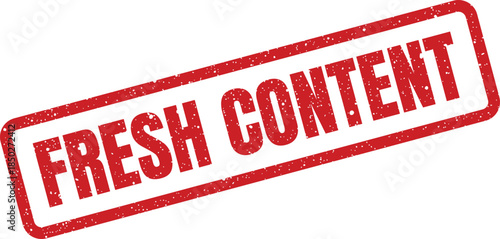 Grungy effect rubber stamp graphic showcasing a clear message about new fresh content online
