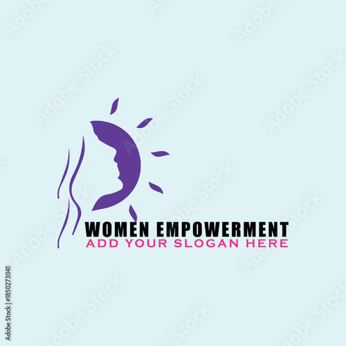 women empowering logo design vector