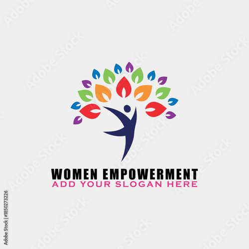 women empowering logo design vector