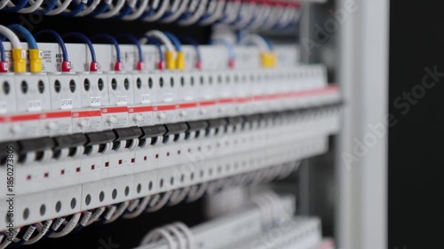 Electrical panel for organizing the power supply of the house on circuit breakers, Smart Home automation, connection through electrical terminals. 