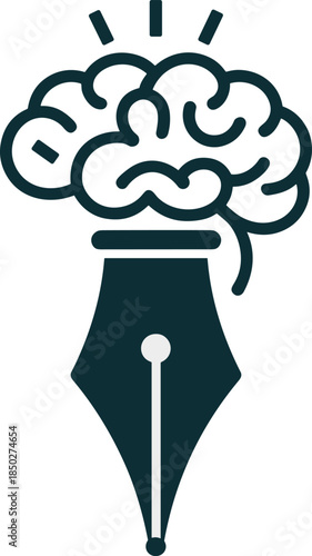 Creative Process Brain Lightbulb Inspiration Idea from Pen Tool for Writing and Creative Ideas