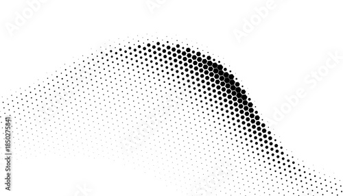 Black and white abstract transition pattern with smooth halftone effect. Hexagon shape for sporty and modern background. Fully editable vector element. Vector Format Illustration 