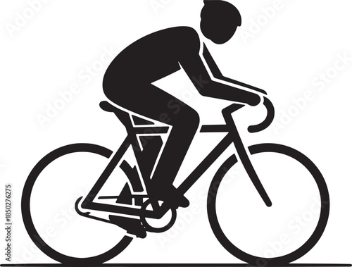 silhouette of a man riding a bicycle