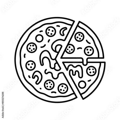 Pizza with melted cheese and pepperoni slices