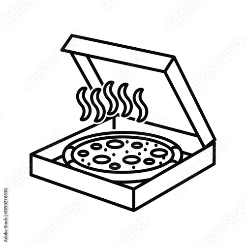 Hot pizza in box delivery