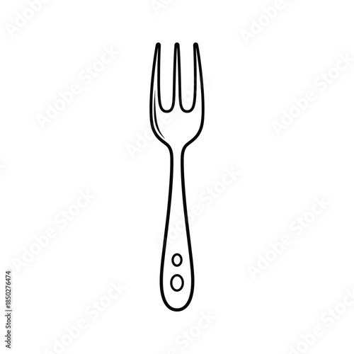 Simple black fork illustration on white background