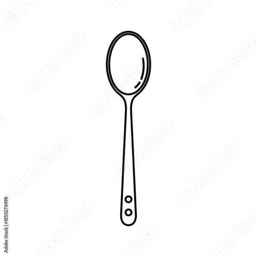 Black and white illustration of a spoon