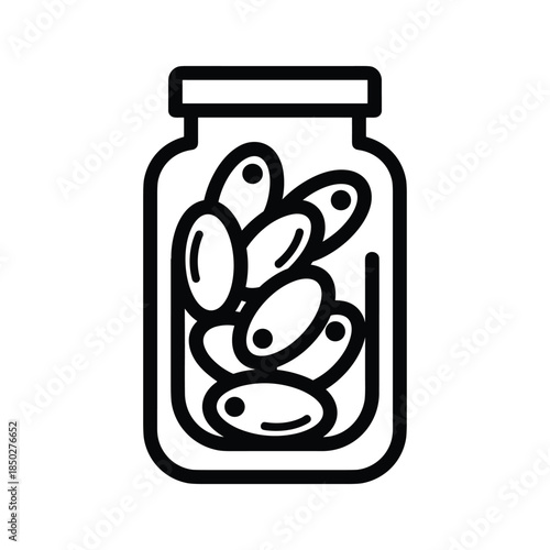Pickled cucumbers in a jar icon