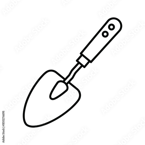 Garden Trowel Simple Line Drawing