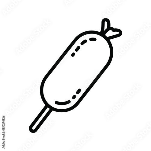 Ice cream on a stick simple black line icon