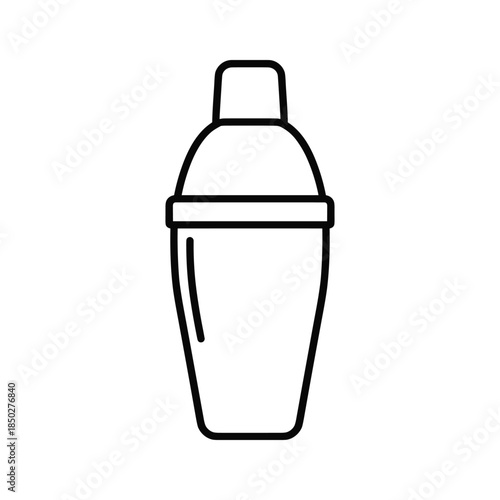 Cocktail Shaker Icon Simple Line Art