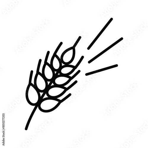Wheat Icon Simple Black Design