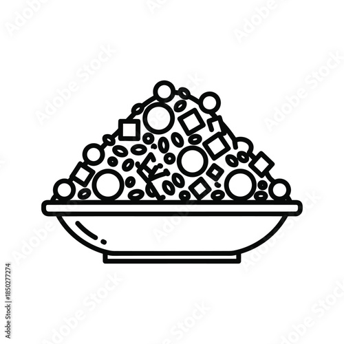 Mixed nuts in bowl icon