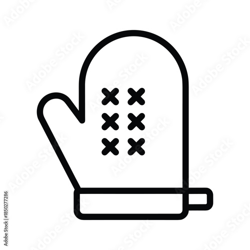 Oven glove icon with crosses