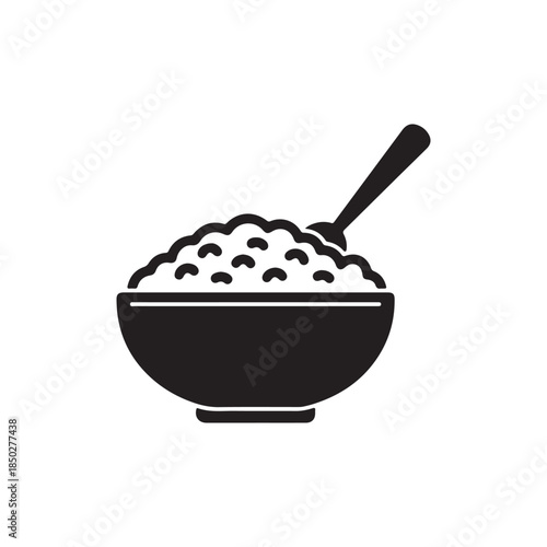 Risotto vector icon in black solid flat design icon isolated on white background

