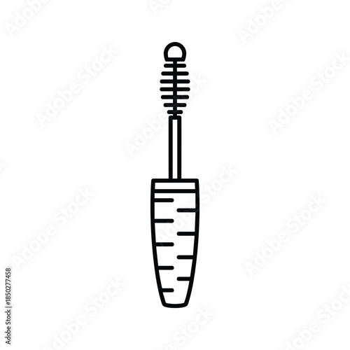 Mascara Brush Icon Black White Illustration