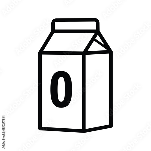 Milk carton illustration simple design