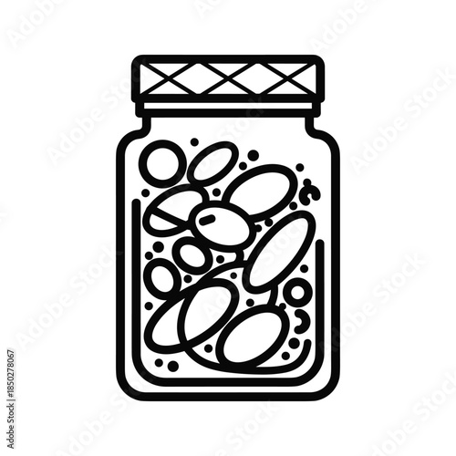 Pickled vegetables in a jar icon