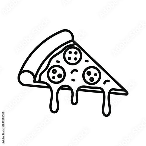 Slice of pizza with melted cheese and pepperoni