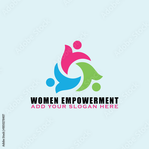 women empowering logo design vector