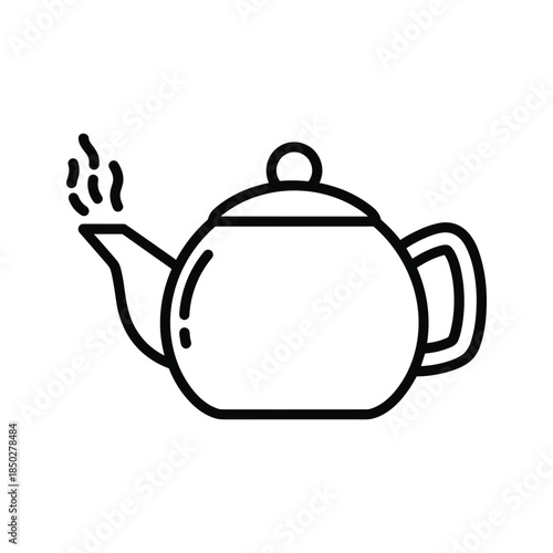 Black teapot line art illustration