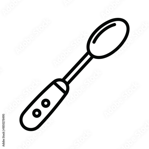 Black outline illustration of a spoon