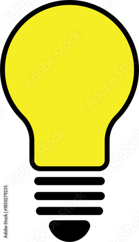 Yellow Light Bulb Icon PNG – Idea, Innovation, and Creative Thinking Symbol